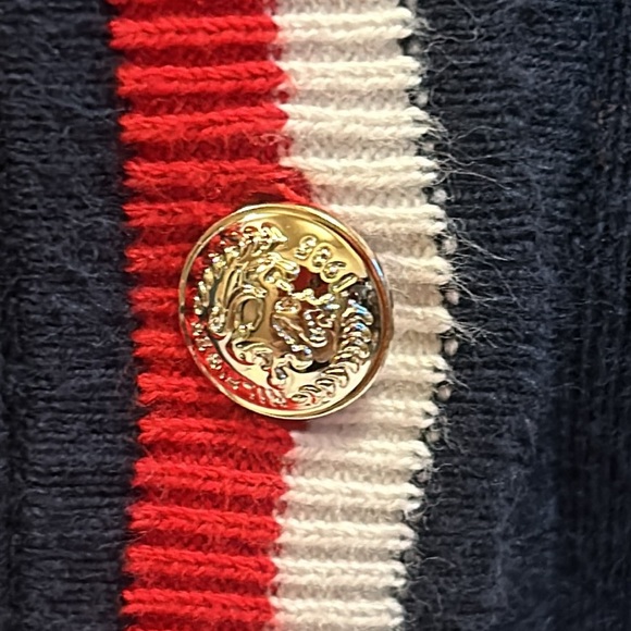 Tommy Hilfiger Navy Red White Blue Long Sleeve Button Down Cardigan Wom XS - Picture 3 of 10